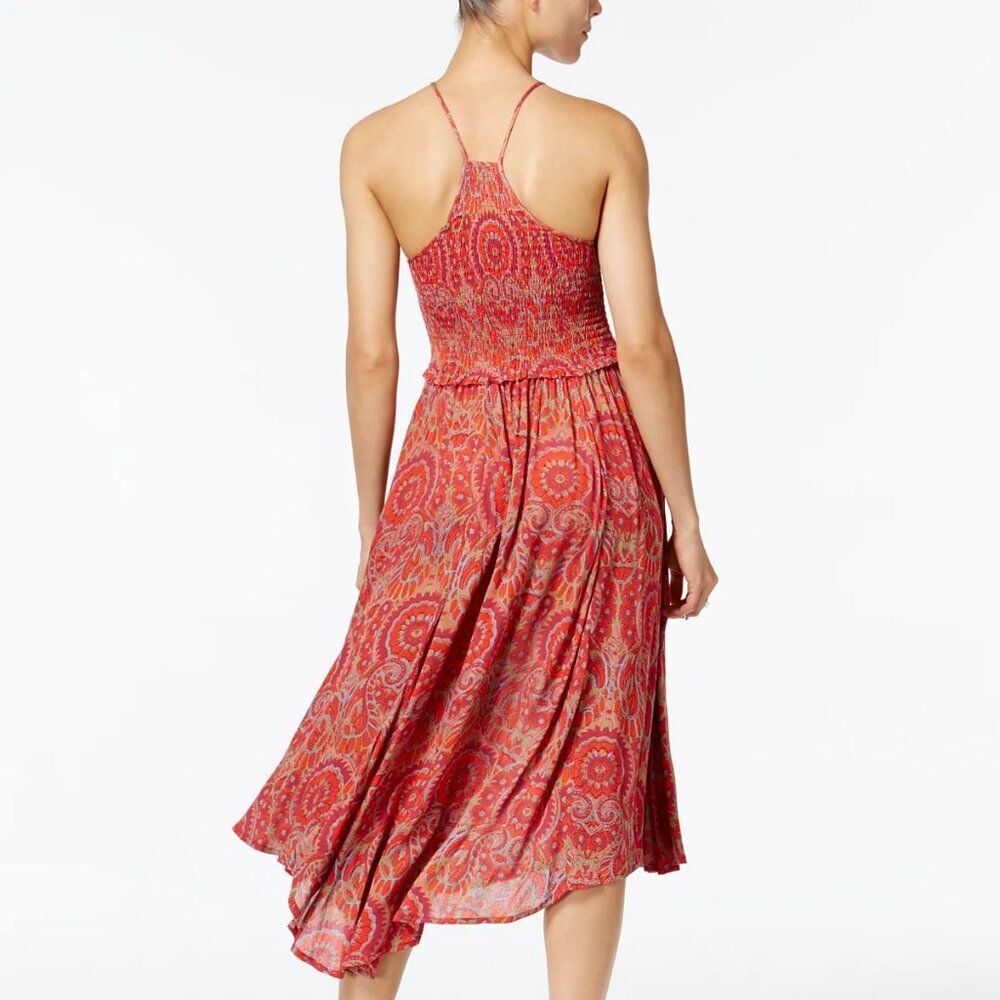 Free People Seasons in the Sun flowy sleeveless T-back smocked MIDI Dress XS - Picture 2 of 7